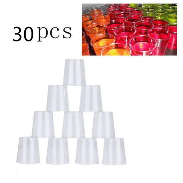 

disposable dinnerware 30pcs plastic cups portion transparent clear trapezoidal container for jelly yogurt mousses dessert baking #t2p