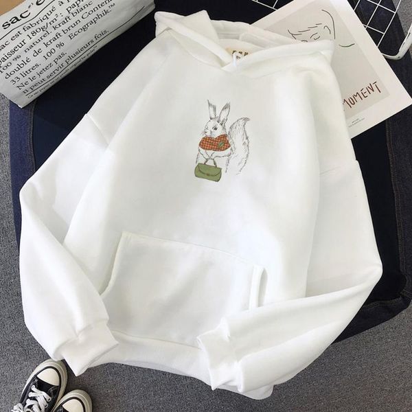 

women's hoodies & sweatshirts streetwear autumn winter sweatshirt animal print clothing hip hop pullover warm oversized ropa adolescent, Black