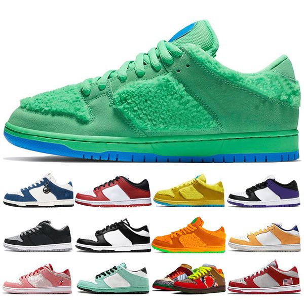 

men and women running shoes green orange yellow bear low sneaker chunky dunky university red court purple unc sports skateboard