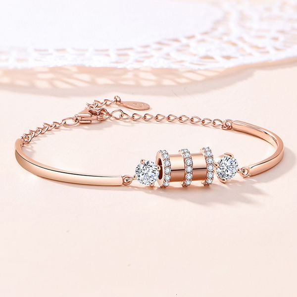 

bangles bracelet s925 sterling silver small manyao creative simple japanese and korean student, Black