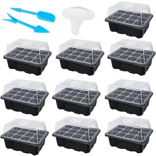 

planters & pots 1 set garden planting tool durable 12-hole nursery pot plant germination box