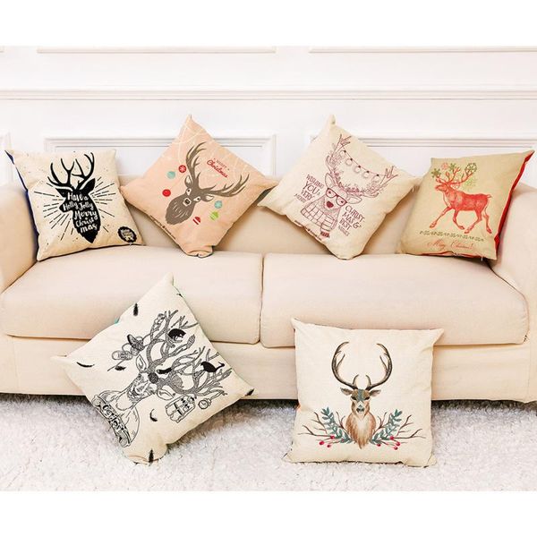 

cushion/decorative pillow christmas home decor cushion cover graffi style throw pillowcase covers cotton linen sofa decoration