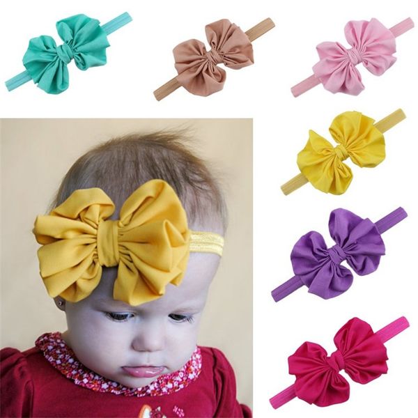 

16 colors new baby girls chiffon big bow headbands elastic hairbands headwear hair accessories infant hair bowknot flower headband 586 k2, Slivery;white