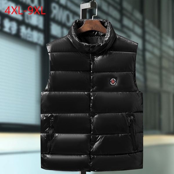 

men's vests autumn warm sleeveless jacket male winter casual vest men plus large size 4xl-9xl waistcoat brand clothing mens, Black;white