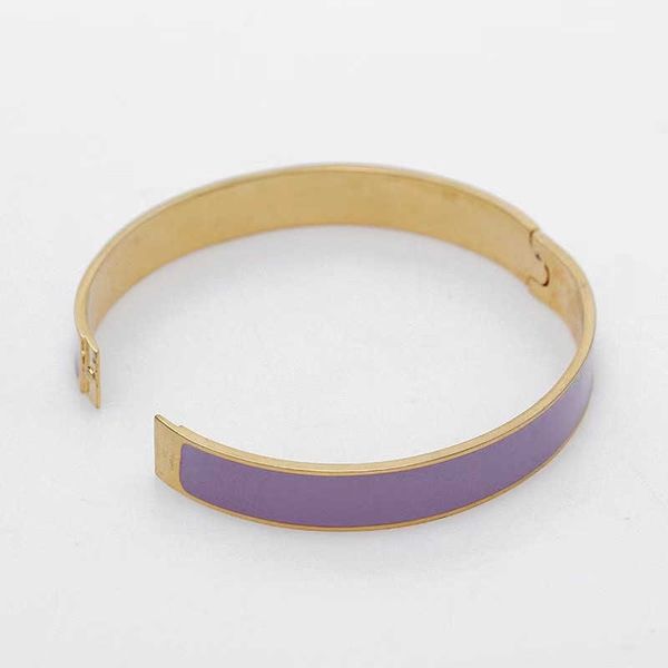 

fashion stainless steel bangle women men enamel bangles jewelry rose gold silver letter bracelets love color with original velvet bag, Black