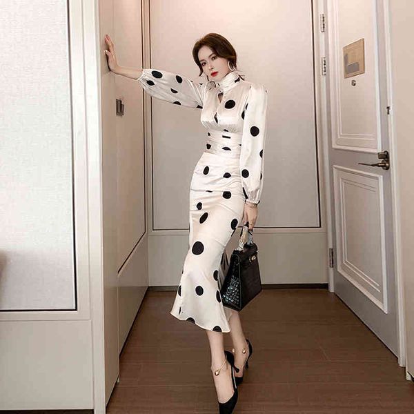 

spring comfortable autumn dot feminine off shirt long pencil skirt quality thin stylish sets, Black