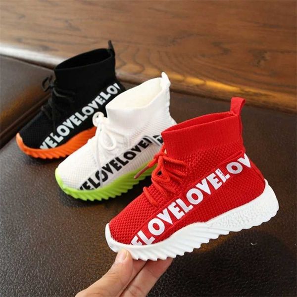 

kid running sneakers children casual kids shoes for boys girls breathable anti-slip soft soled spring summer 211102, Black;red