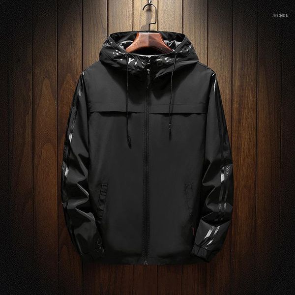 

hooded jackets men printing patchwork color block pullover jacket fashion tracksuit coat hip hop streetwear jacket1, Black;brown