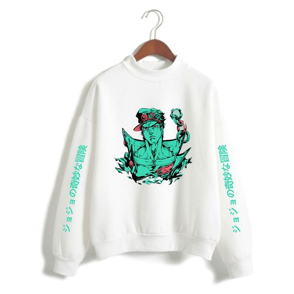 

jojo bizarre adventure men's long sleeve fleece sweatshirt pullover men's fashion streetwear, Black