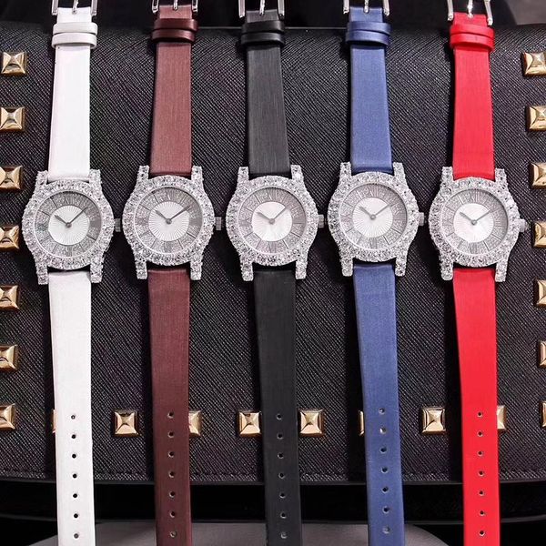 

wristwatches brand genuine leather watch luxury classic wrist 36mm rectangle quartz wristwatch clock women full stone dial watches, Slivery;brown