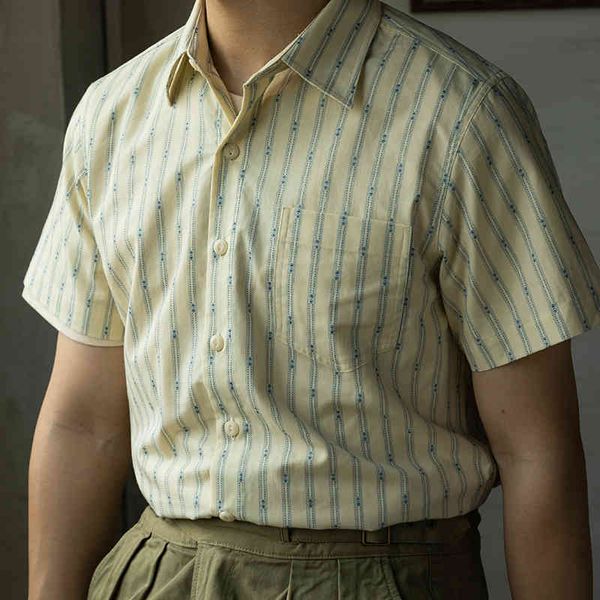 

blouses red tornado retro 1930s jacquard stripe short sleeve shirts summer men's workwear, White;black