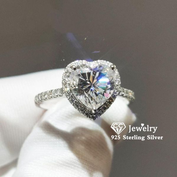 

rings for women heart cubic zirconia ring trendy wedding bridal jewelry engagement bague anillos mujer drop shipping 829, Golden;silver