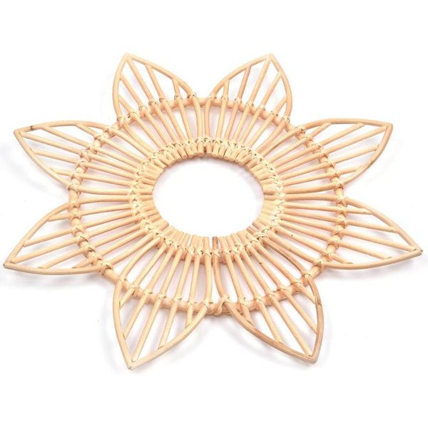 

mirrors rattan crafts flower frame creative po wall hanging for home living room background decoration