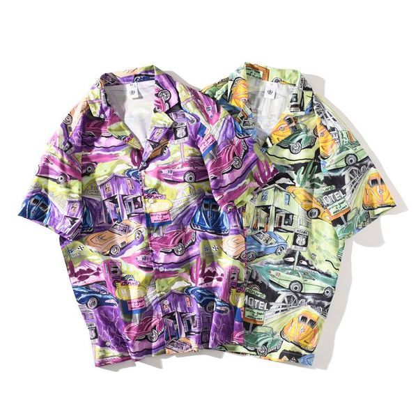 

men's casual shirts short sleeve summer hawaiian beach and women's printed streetwear mens, White;black