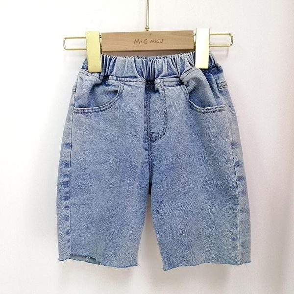 

baby boys shorts leisure loose elastic waist pants for boy kids denim 2 3 4 5 6 years toddler child knee length, Black
