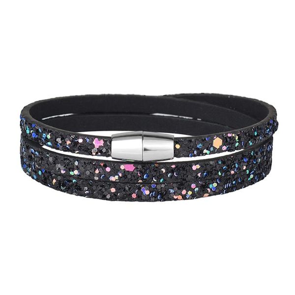 

charm bracelets kirykle magnet wrap leather bracelet for women fashion jewelry classic modern style youth storm durable, Golden;silver