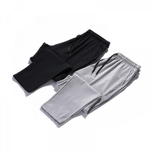 

running pants 2021 casual men joggers sweatpants solid color elastic waist trousers fitness sportswear fashion summer spring, Black;blue