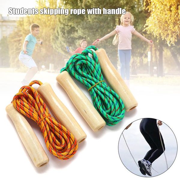 

selling skipping rope wooden handle 2.5m for students fitness training sport game jump ropes