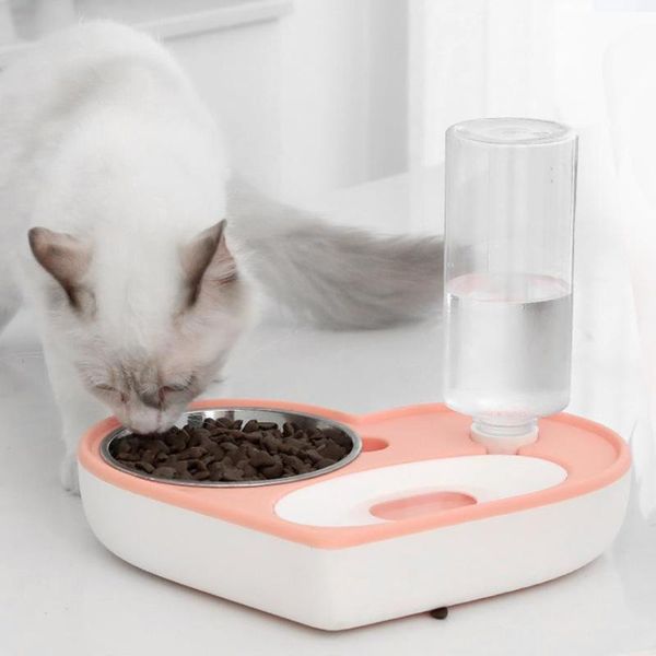 

pet feeding bowl, 2 in 1 water dispenser and feeder with removable base for cats small dogs cat bowls & feeders
