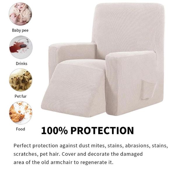 

creamy-white waterproof elastic recliner chair cover all-inclusive massage sofa couch for living room 13 colors covers