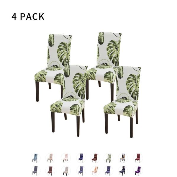 

chair covers 4pcs printed elastic universal size for dinning room wedding seat slipcover housse de chaise cover