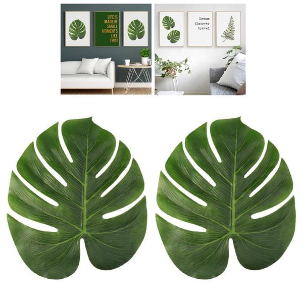 

decorative flowers & wreaths 30pcs green simulation artificial plants fake monstera leaves home decoration (10pcs small size/10pcs medium