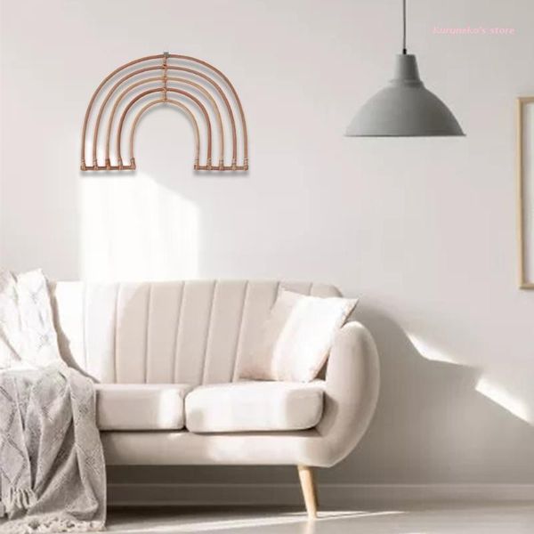 

mirrors neko nordic style rattan rainbow bridge wall hanging rustic farmhouse bohemian pendant vintage nursery baby room decoration