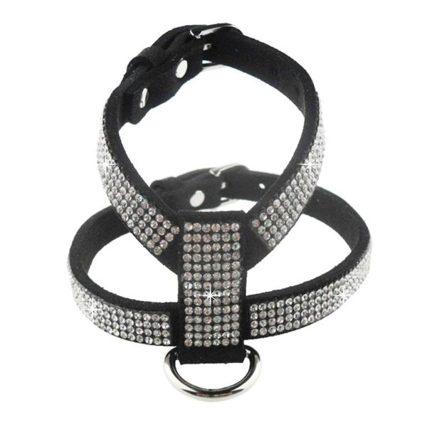 

dog collars & leashes soft durable suede leather dogs belts harness halter collar vest puppy pet safety walking control xs s m l