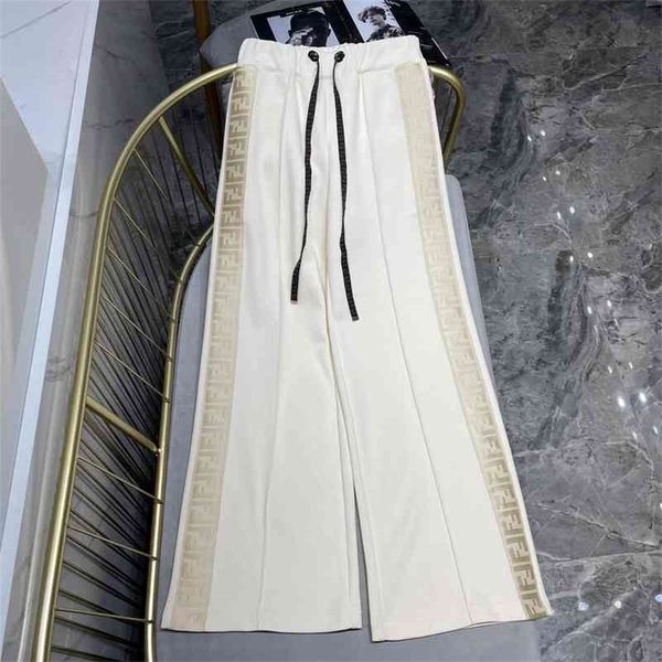 

chaopai family letter embossed capsule series casual straight pants, White