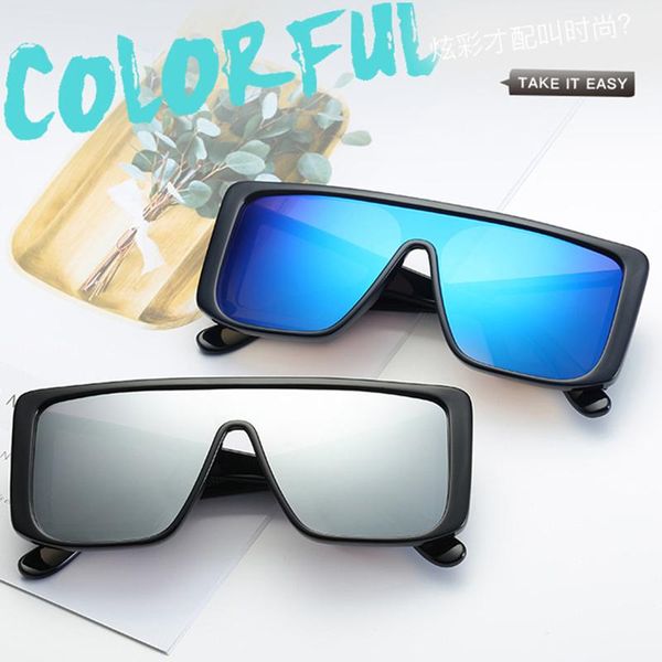

sunglasses style oversized frame all-in-one men's personality trend sun glasses women's fashion windshield zonnebril, White;black