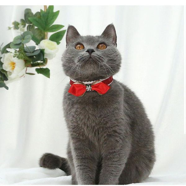 

cat costumes style bow tie bell christmas series pet collar supplies snowflake big ca