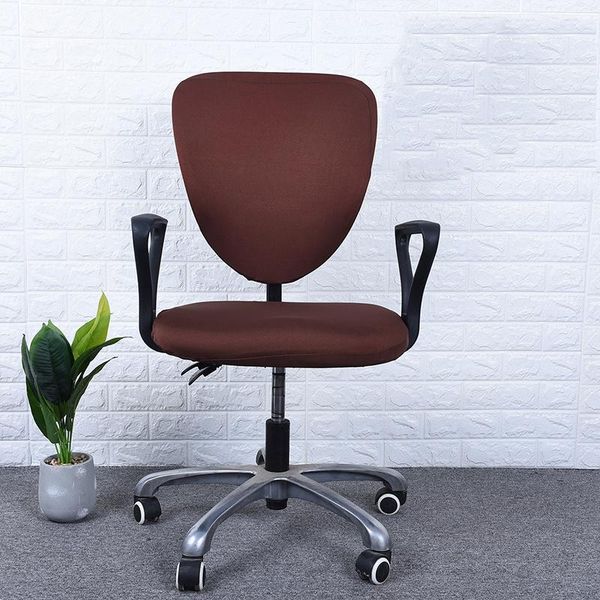 

cushion/decorative pillow 1pc solid color office computer swivel chair cover elastic split seat universal anti-dust armchair