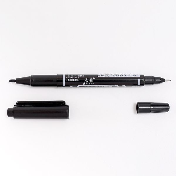 

double small head marker black logistics water pen children's art drawing line