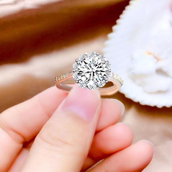 

wedding rings silver for women cubic zirconia round stone bridal engagement ring fashion jewelry drop, Slivery;golden