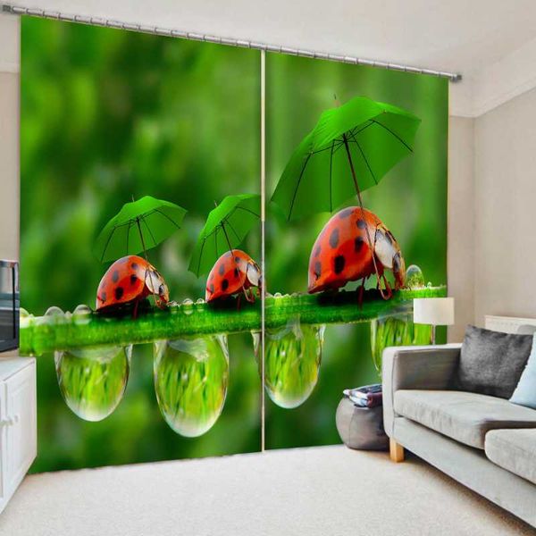 

custom made window blackout curtain po printing 3d drapes for living room bedroom hexapod curtains green &