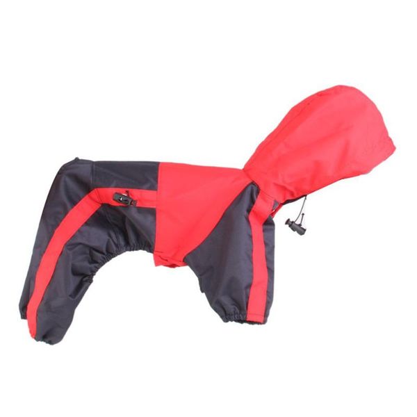 

tiny small dog raincoat rain coat hooded button closure - size xs (red) apparel