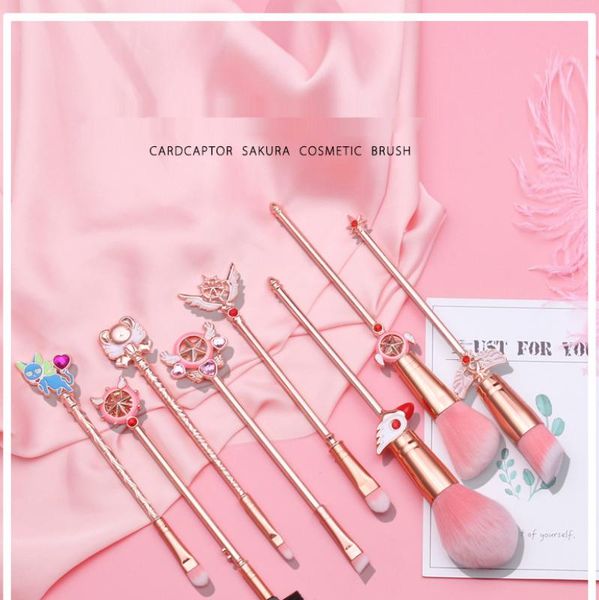 

makeup brushes card captor sakura style 8pcs cosmestic brushes-foundation creative design eye shadow blush beauty tool brush set