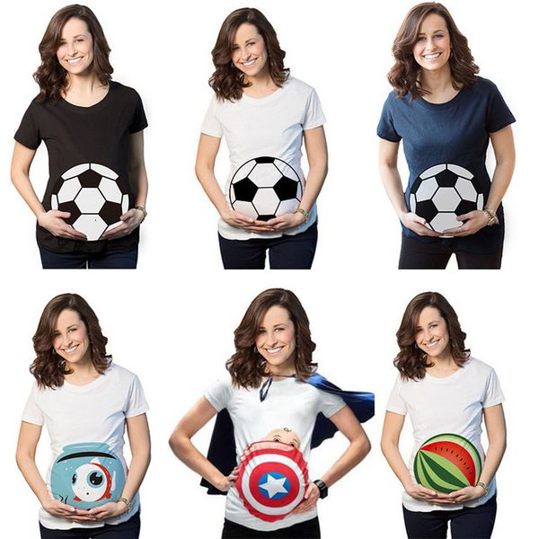

maternity dress maternity short sleeve t-shirt tees casual pregnant women t-shirts clothing pregnancy clothes plus size for po shoot, White