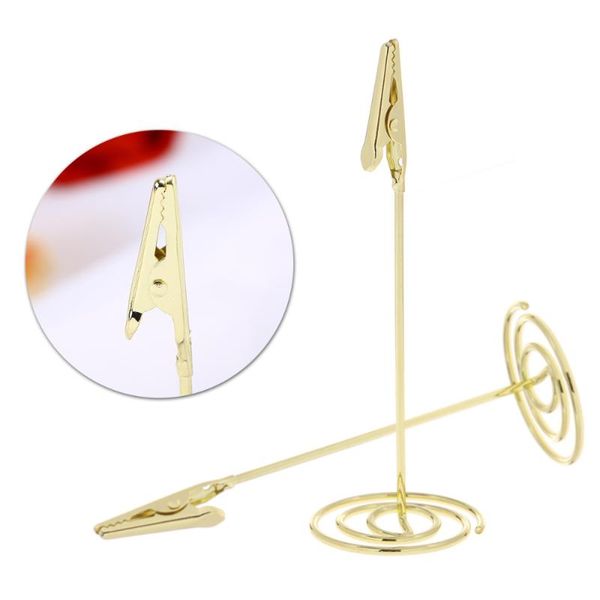 

party decoration 11.5cm table number holders creative po holder stands place paper menu clips for wedding (gold)