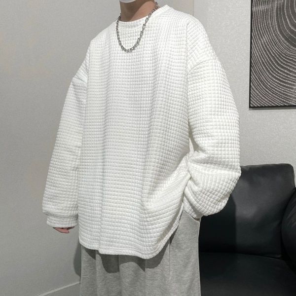 

men's hoodies & sweatshirts fashion long sleeves cotton casual coats oversized streetwear white/grey/black pullover m-xl m2wj