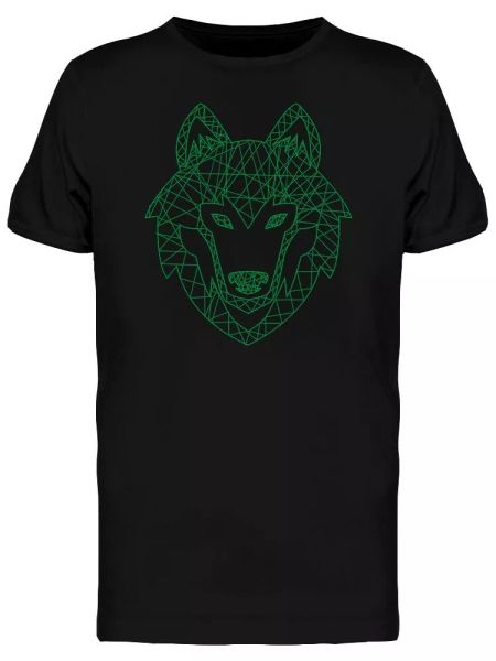 

wolf logo in cross lines men's tee -image by shutterstock, White;black