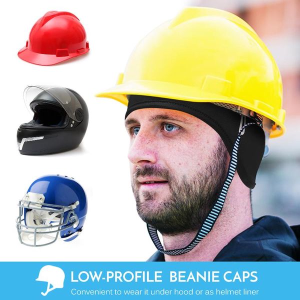 

outdoor sports men cycling cap windproof bicycle bike helmet liner with ear cover glasses keeper beanie winter headwear caps & masks, Black