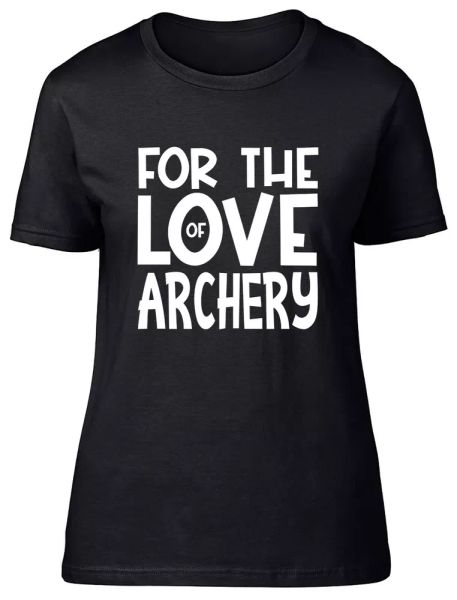 

for the love of archery fitted womens ladies t shirt, White;black