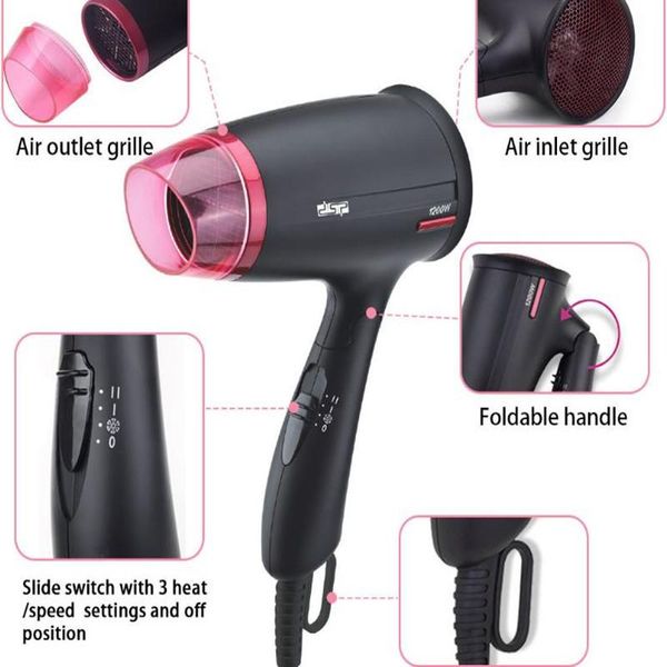 

foldable hair dryer f-30031 for children, students, home travel, easy to carry dryer, silent 1200w electric brushes