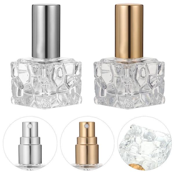 

storage bottles & jars 4pcs refillable crystal glass atomizer 10ml empty fine mist spray perfume bottle