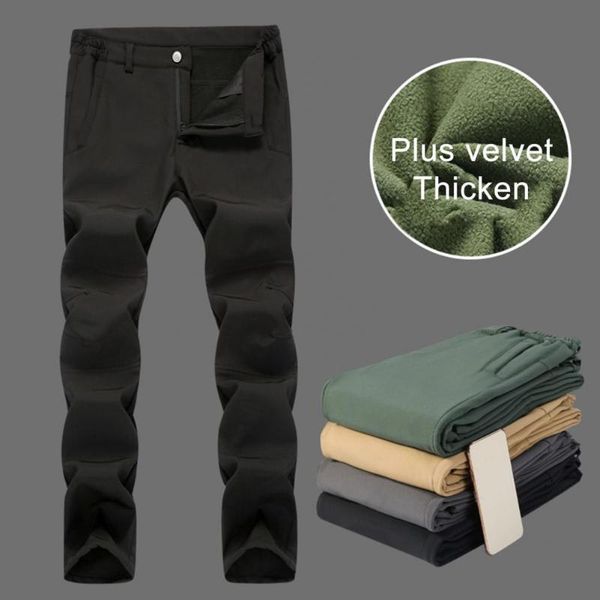 

men's pants men thermal terrific waterproof smooth male trousers, Black