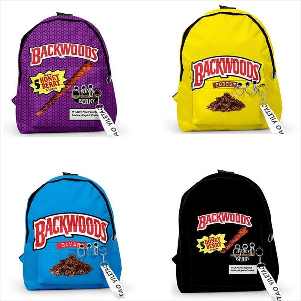 

backwoods cigars 3d printed backpacks teenager students school bags travel waterproof oxford key accessory backpack