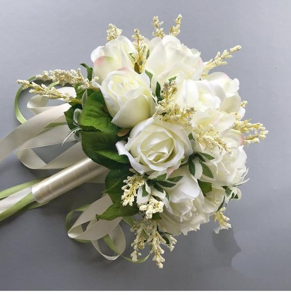

wedding flowers 2021 bouquet for brides woman mariage artificial bouquets rose holder supplies