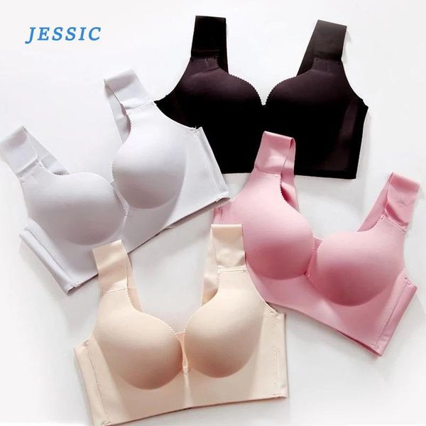 

bras jessic fashion wire bralette seamless wireless push up bra sleep fitness lingerie thin cup intimate women brassiere, Red;black
