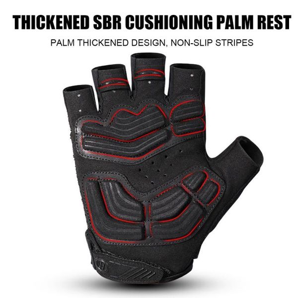 

cycling gloves riding absorbent half finger breathable comfortable fashion mountain road with short fingers, Black